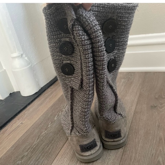 Ugg boots Cozy Gray Knit Button Boots - Picture 8 of 9